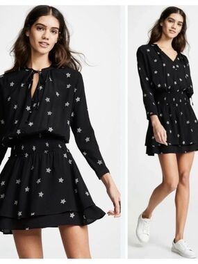 Rails Black Star Print Mini Dress